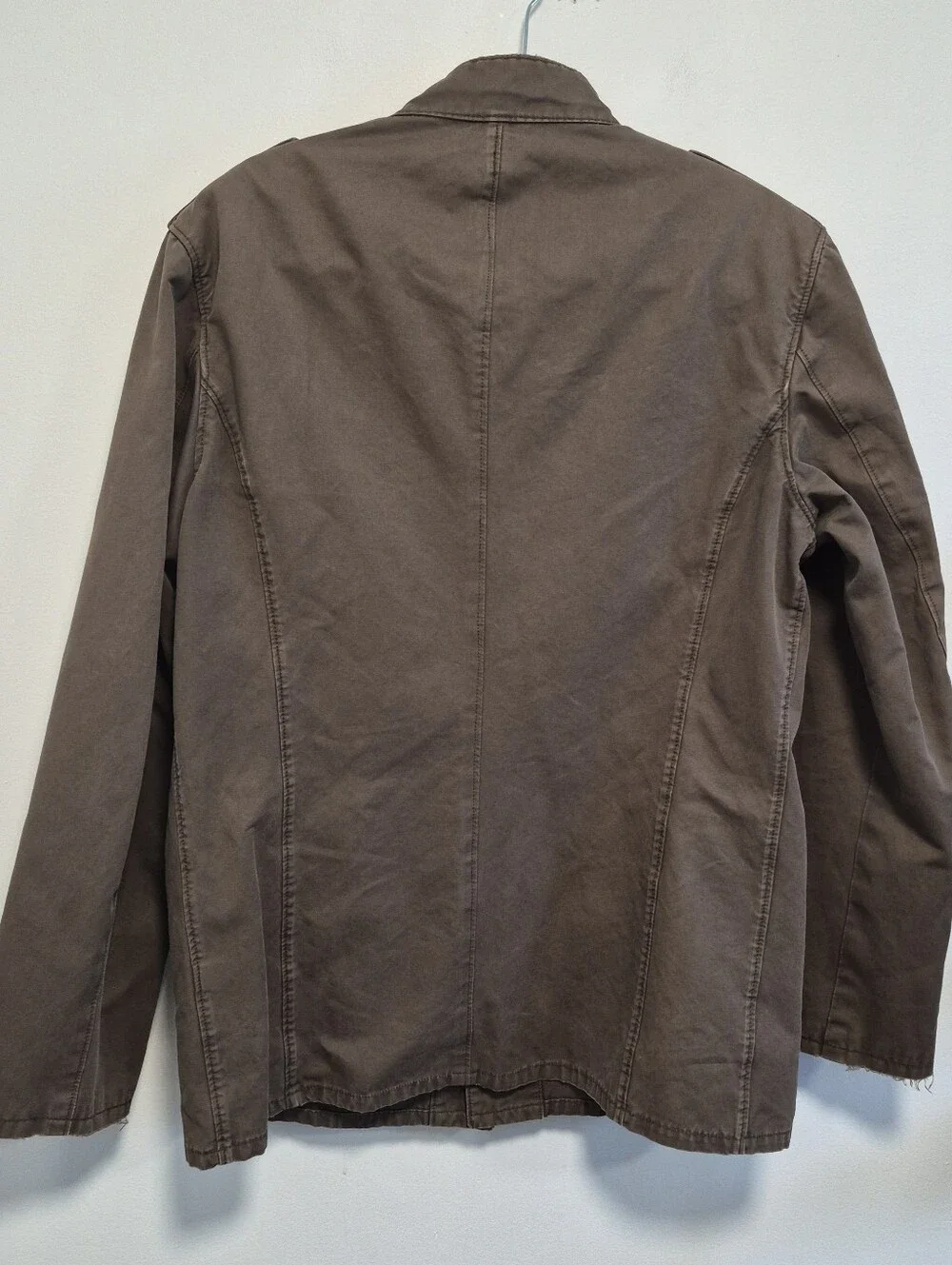 Banana Republic Safari Jacket Men Sz Large Brown Canvas Field Barn Chore Utility
